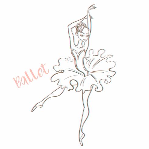 Tjej ballerina. Balett. Logotyp. Dansare. Vektor illustration