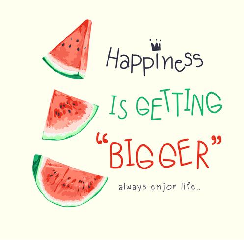slogan med vattenmelon illustration vektor