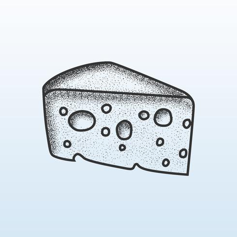 Cheese Slice Stipple Shading vektor