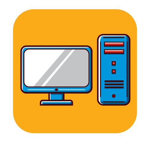 Personal Computer kostenlose Logo-Vorlage vektor