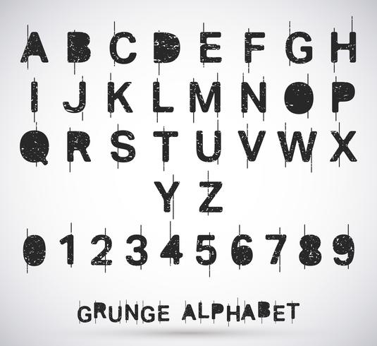 Alphabet Grunge Schriftart vektor