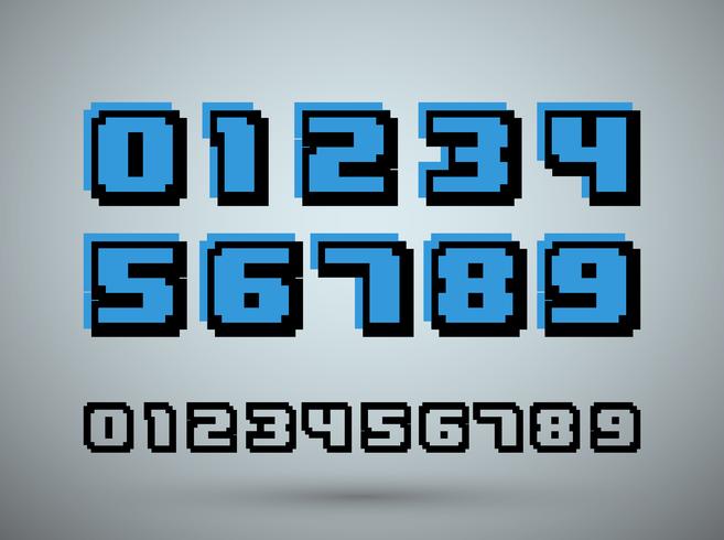 Pixel font alfabet vektor