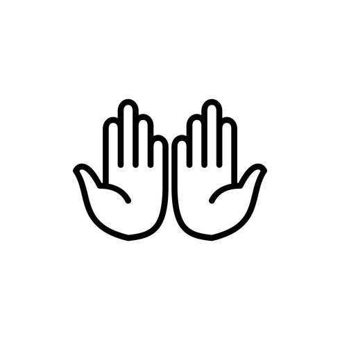 muslimische betende Handflächen Gliederungssymbol. Ramadan Kareem vektor