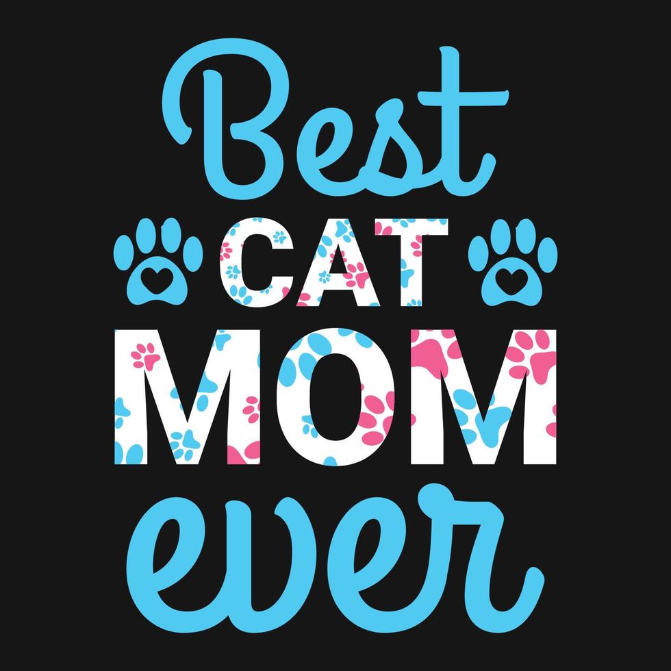 beste Katzenmutter aller Zeiten Vektor-T-Shirt vektor