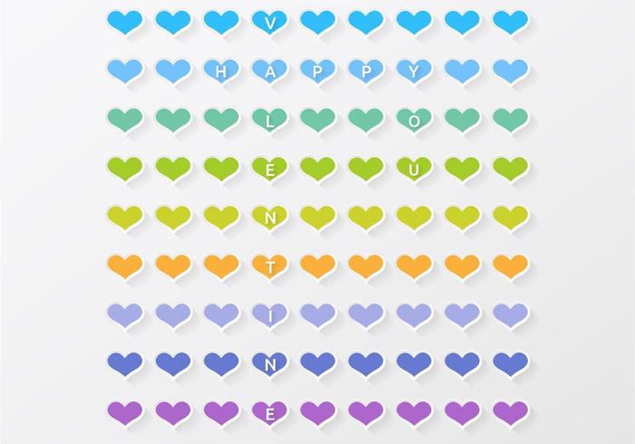 Bunter Herz Valentine Vector Background