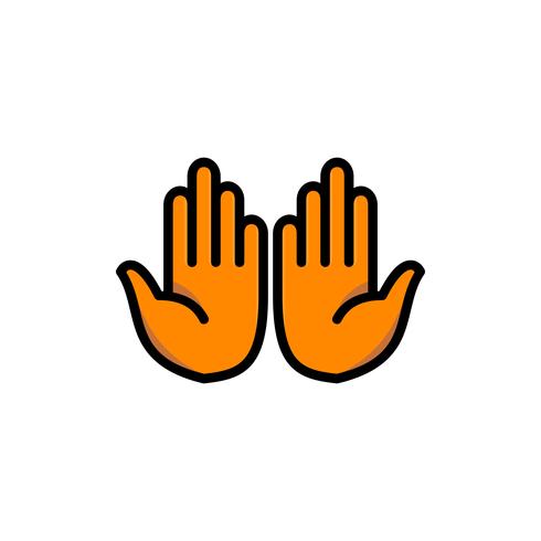 muslimische betende Handflächen füllen Gliederungssymbol. Ramadan Kareem vektor