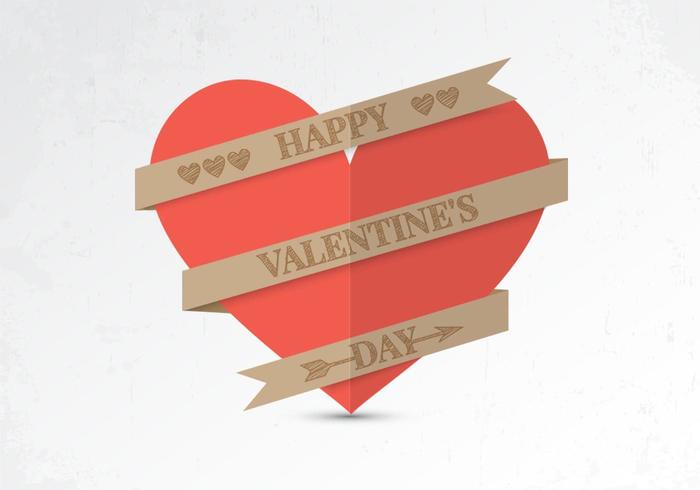 Paper Valentine Heart Vector Bakgrund