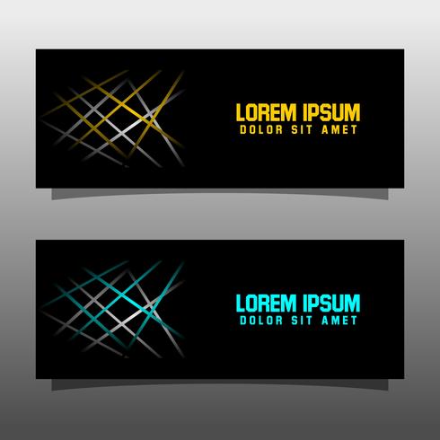 Sammanfattning svart banner teknik koncept design. Glänsande guld och blå färg vektor