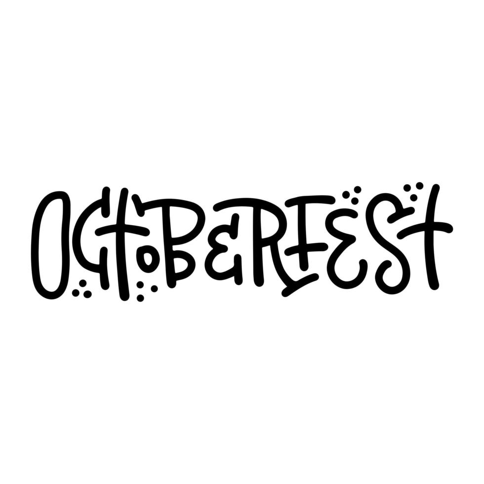 Vektor trendiges Schriftwort - Oktoberfest - für Bannerdesign und Overlays. schwarze abstrakte linienkomposition.