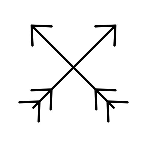 Två pilar linje svart ikon vektor