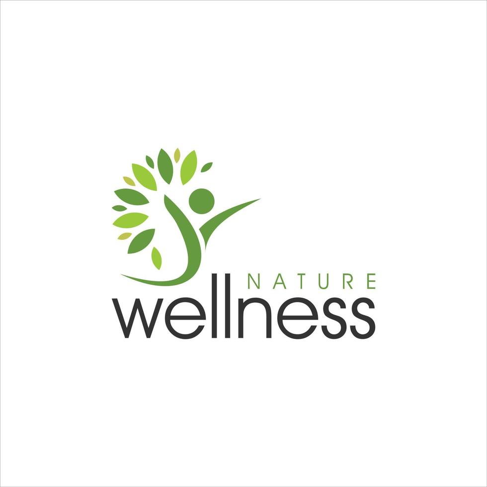 Moderne, lebendige, naturgrüne Wellness-Logo-Designidee vektor