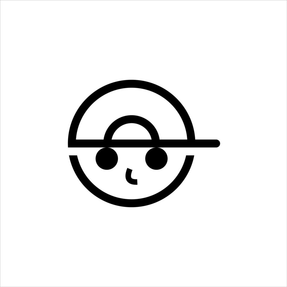 enkel svart linje ikon illustration av leende barn vektor logotyp designidé