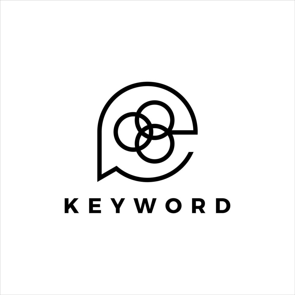 Keyword-Logo einfache schwarze Linienillustration für die Präsentation des Internet-SEO-Icon-Designs vektor