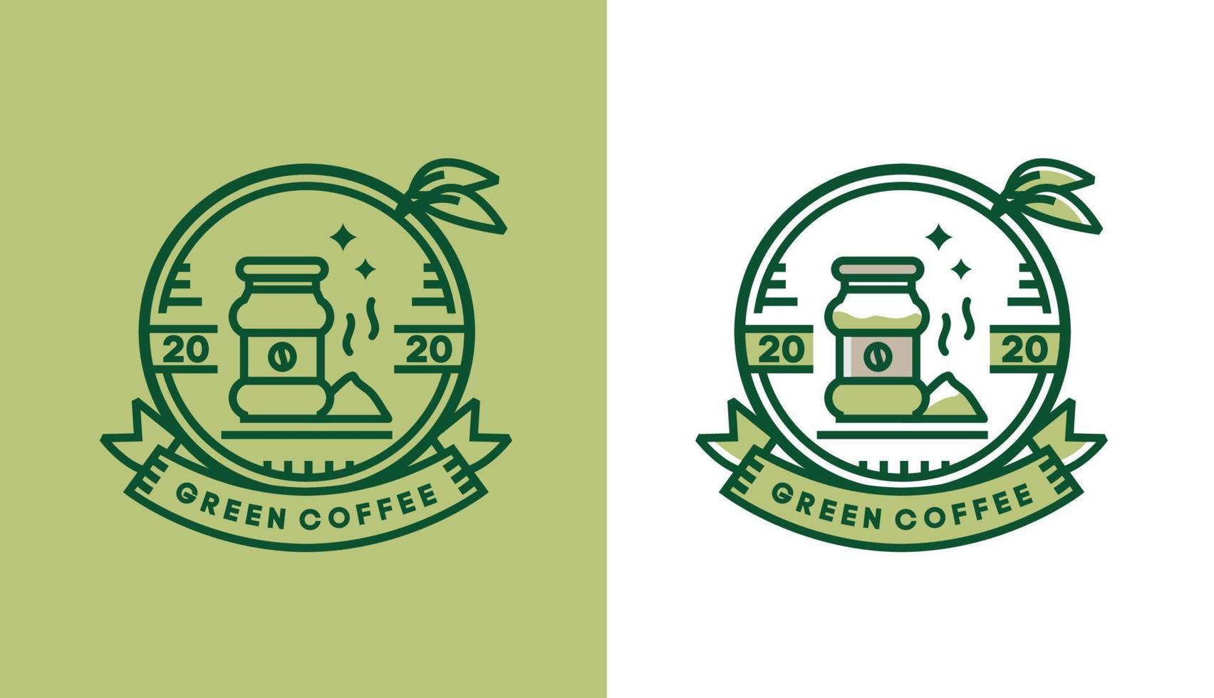 kaffelogotypdesign, modern vintage kaffeförpackning för cafélogotyper, lämplig för mat- och dryckesföretag vektor