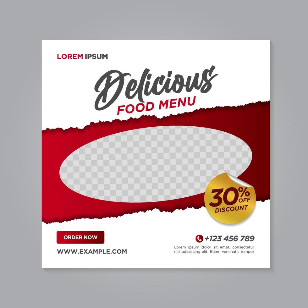 Restaurant Essen Social Media Banner Post Design Vorlage vektor