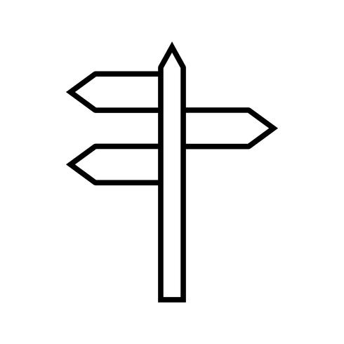 Straßenschild Linie schwarze Ikone vektor