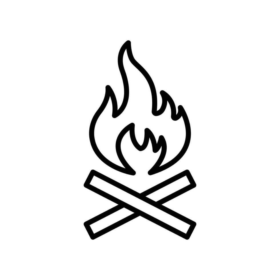 Lagerfeuer-Symbol. Liniensymbolstil. geeignet für Camping-Symbol. einfaches Design editierbar. Design-Vorlagenvektor vektor