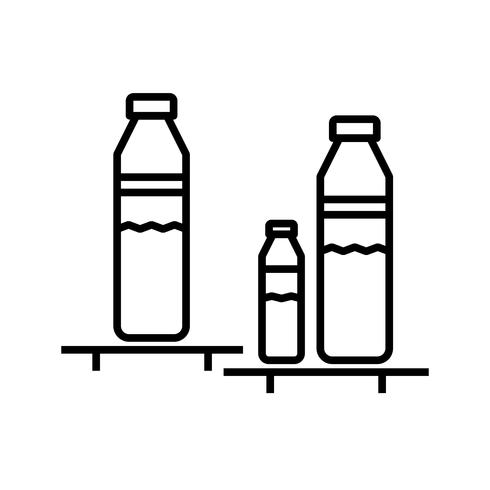Schöne Flaschen Regal Linie schwarze Ikone vektor