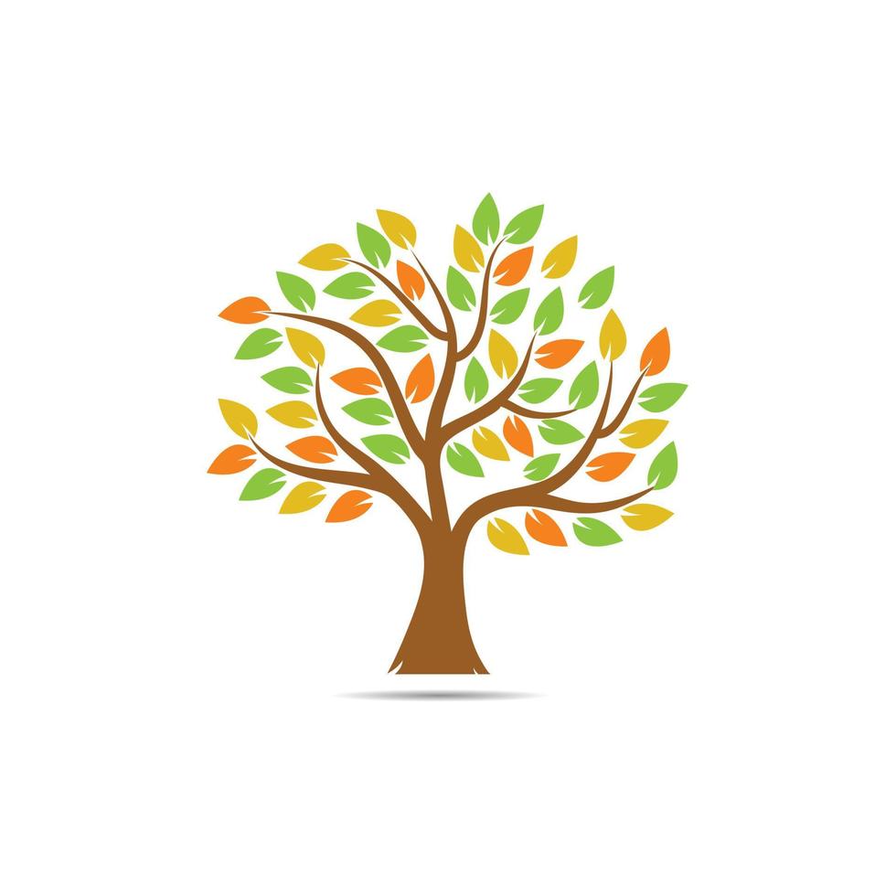 färgglada träd logotyp vektor