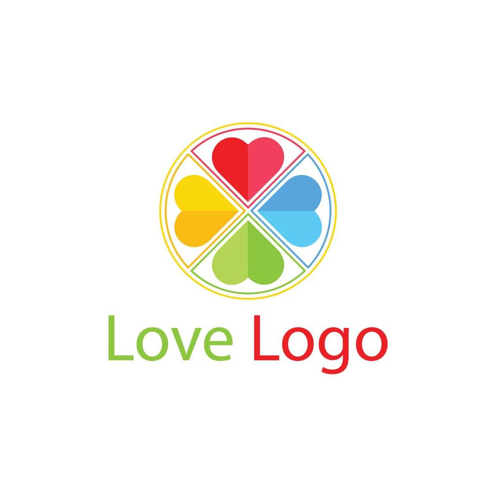 kärlek cirkel logotyp. vektor