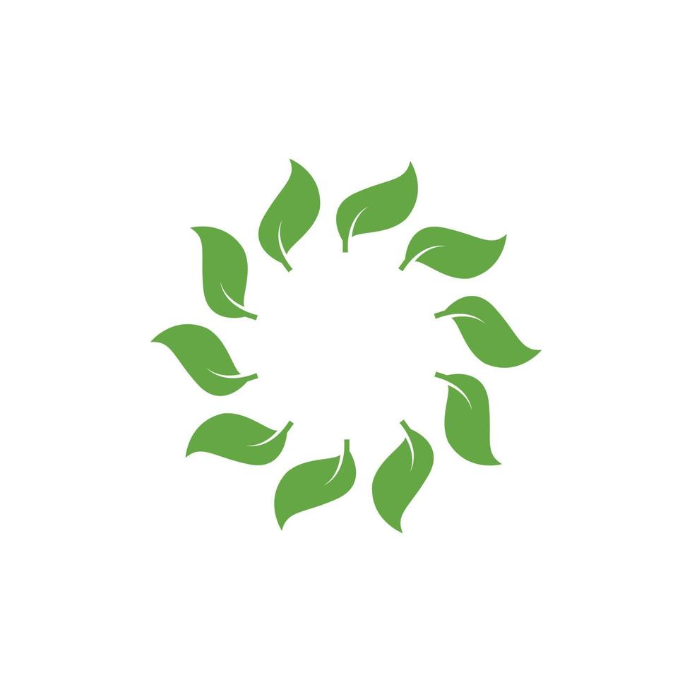 cirkel blad logotyp. vektor gröna blad ikon.