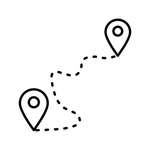 Location Line Schwarzes Symbol vektor