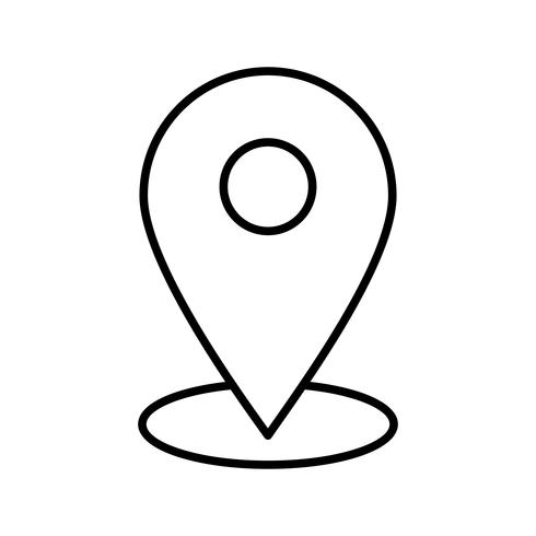 Location Line Schwarzes Symbol vektor