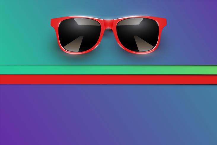 Bunte Blätter Papier mit realistischer Sonnenbrille, Vektorillustration vektor