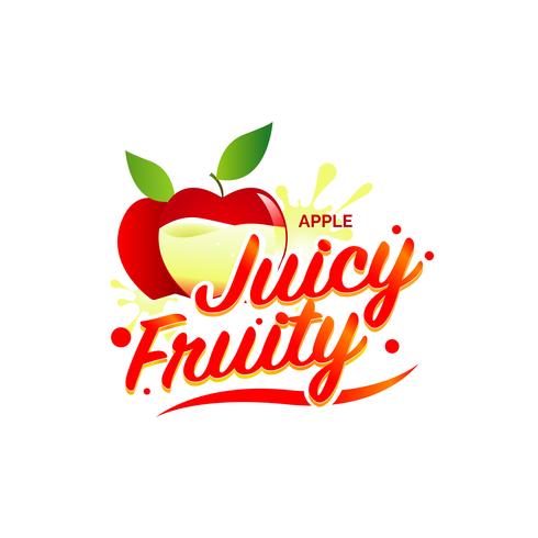 Färska Apple Juicy Fruity Sign Symbol Logo Icon vektor