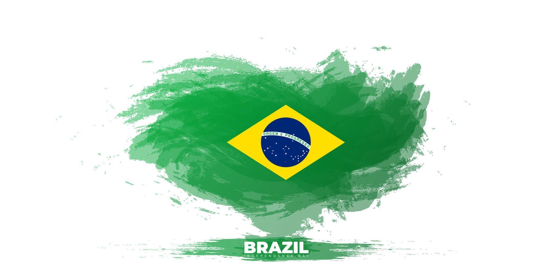 brasilien unabhängigkeitstag design mit grunge form liebesform vektor