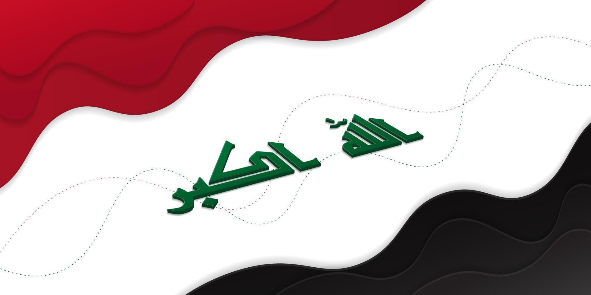 roter, schwarzer und weißer papierschnitthintergrund. irak unabhängigkeitstag vorlagendesign vektor
