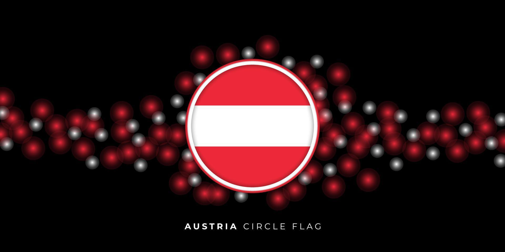 kreisen sie die österreichische flagge mit rot-weißem lichtdesign ein. vektor