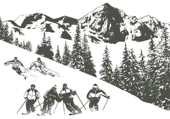 Schnee Skifahren Vector Pack