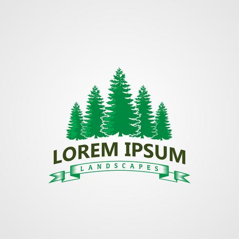 Creative Landscape Pine Tree Logotyp koncept design mallar vektor