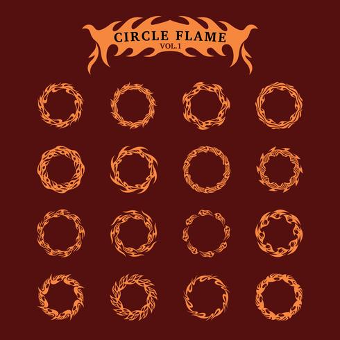 Circle Decorative Flame Collection Set vektor