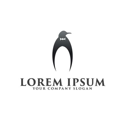 Luxus-Pinguin-Logo-Design-Konzept-Vorlage vektor