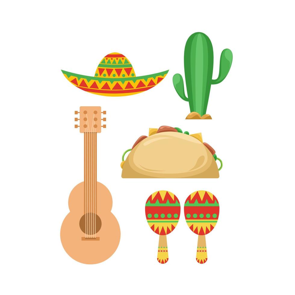 cinco de mayo icon set vektor