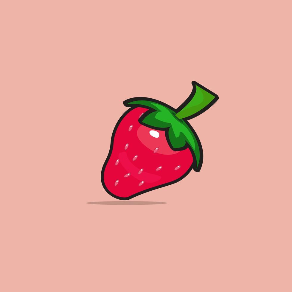 tecknad illustration av en jordgubbe vektor