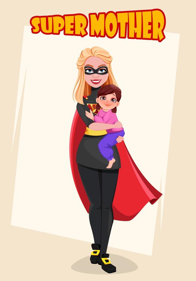 Supermutter. Grußkarte zum Muttertag vektor