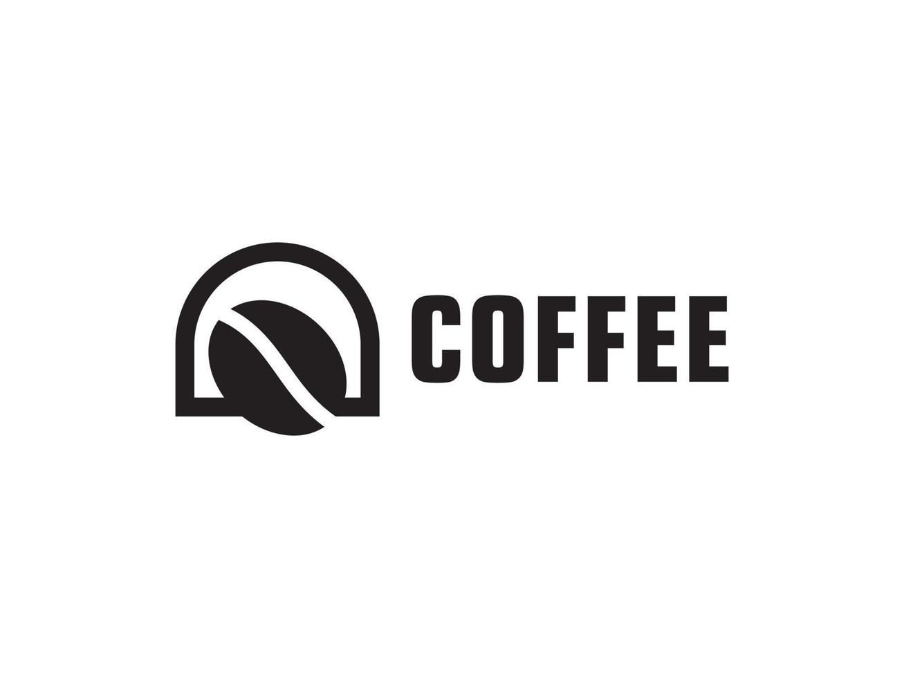 modern och enkel design av kaffebönor. logotypen är det perfekta valet för en caféverksamhet. kafé vektor