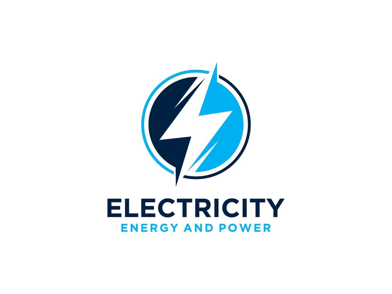 cirkulär blixt åska energi elektrisk enkel men ren professionell logotyp på vit bakgrund. för el-, bygg- och säkerhetsföretag. vektor