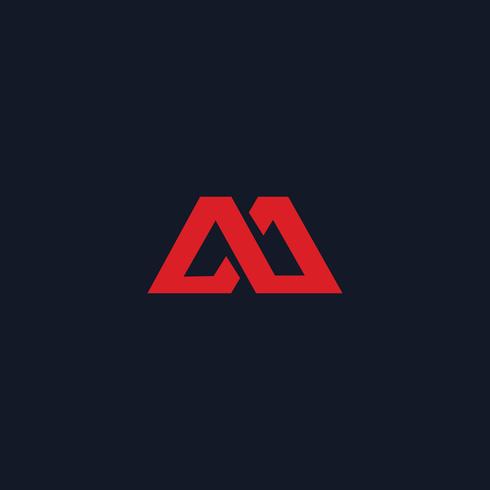 röd brev m logo design koncept mall vektor