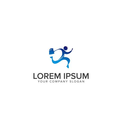 Laufende Geschäftsmann Icon Logo Design-Konzept-Vorlage vektor