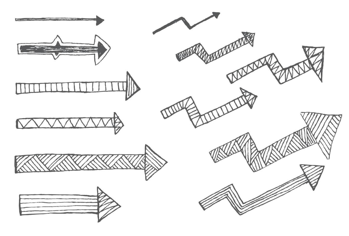 handgezeichnete Pfeile. vektor