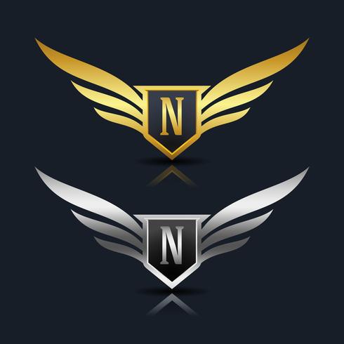 Buchstabe N Emblem Logo vektor