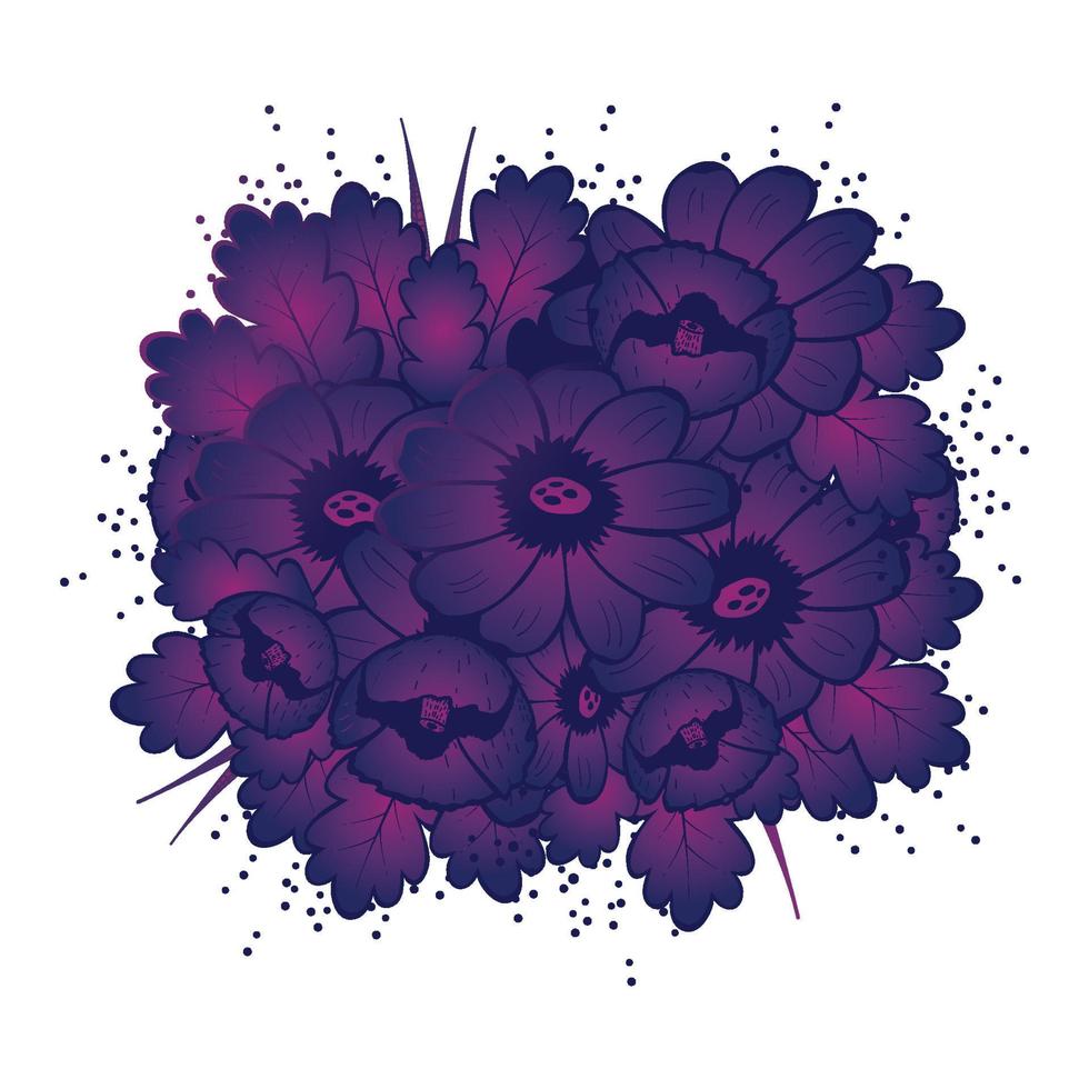 violette Blume isoliert auf weißem Hintergrund. vektor