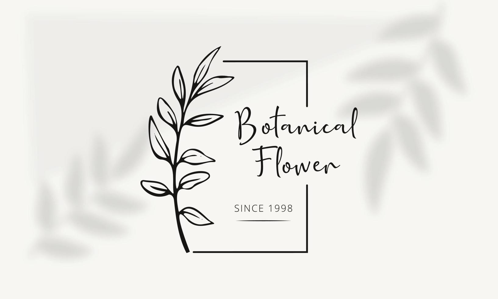 botanisches florales element handgezeichnetes logo mit wilden blumen und blättern. logo für spa- und schönheitssalon, boutique, bioladen, hochzeit, blumendesigner, innenausstattung, fotografie, kosmetik. vektor