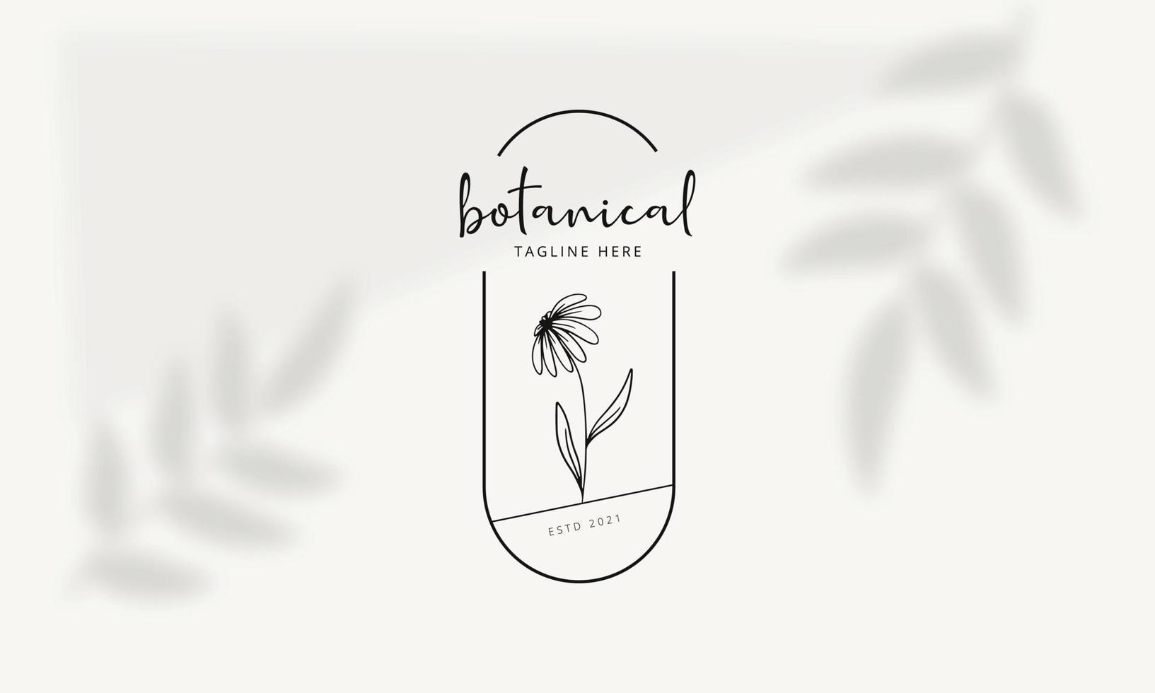 botanisches florales element handgezeichnetes logo mit wilden blumen und blättern. logo für spa- und schönheitssalon, boutique, bioladen, hochzeit, blumendesigner, innenausstattung, fotografie, kosmetik. vektor