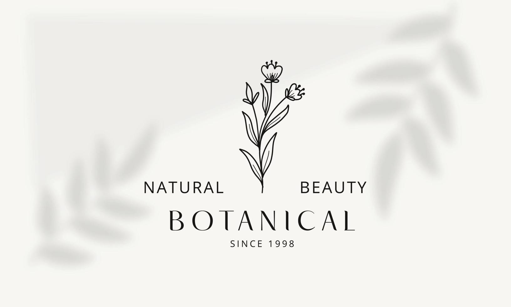 botaniska blommiga element handritad logotyp med vilda blommor och blad. logotyp för spa och skönhetssalong, boutique, ekologisk butik, bröllop, blomsterdesigner, inredning, fotografi, kosmetika. vektor