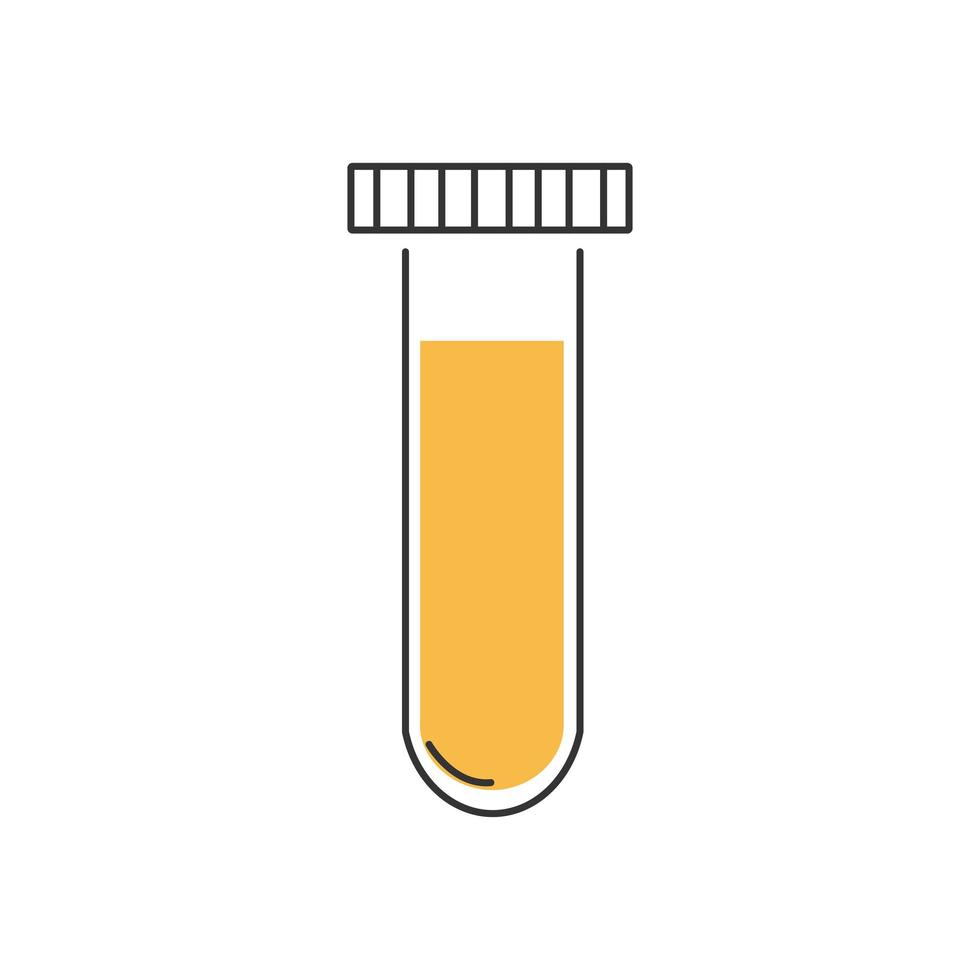 Stilvolles dünnes Liniensymbol eines Reagenzglases auf weißem Hintergrund - Vektor